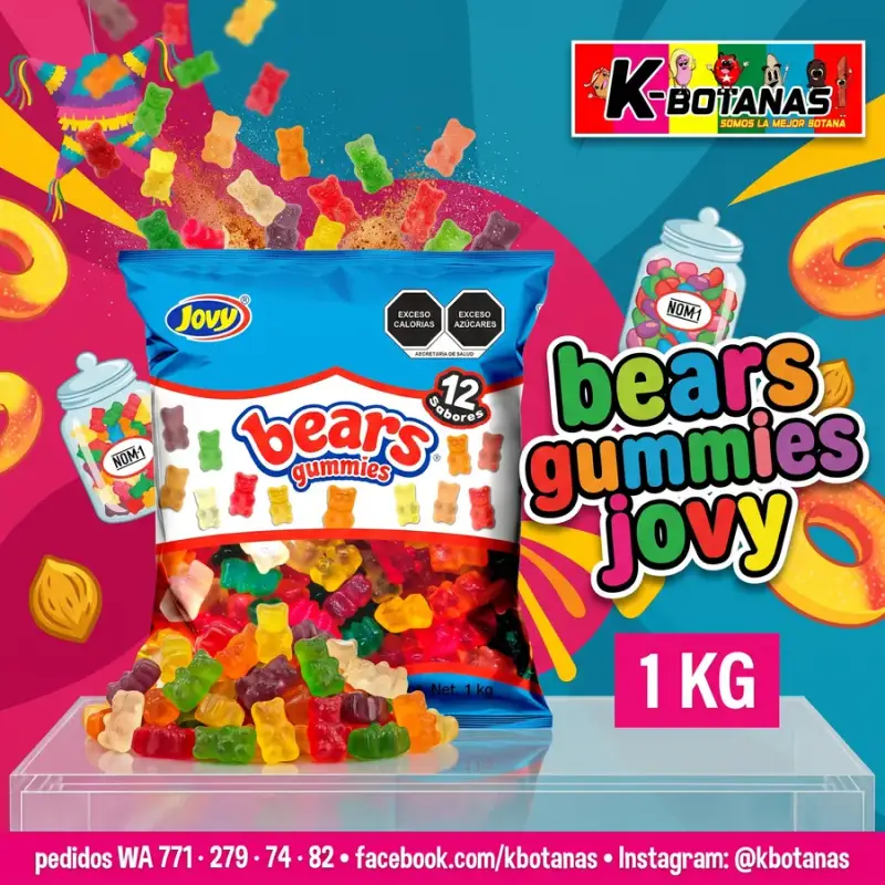 Jovy gomitas Crazy Gummy BEARS bolsa con 1 kilo