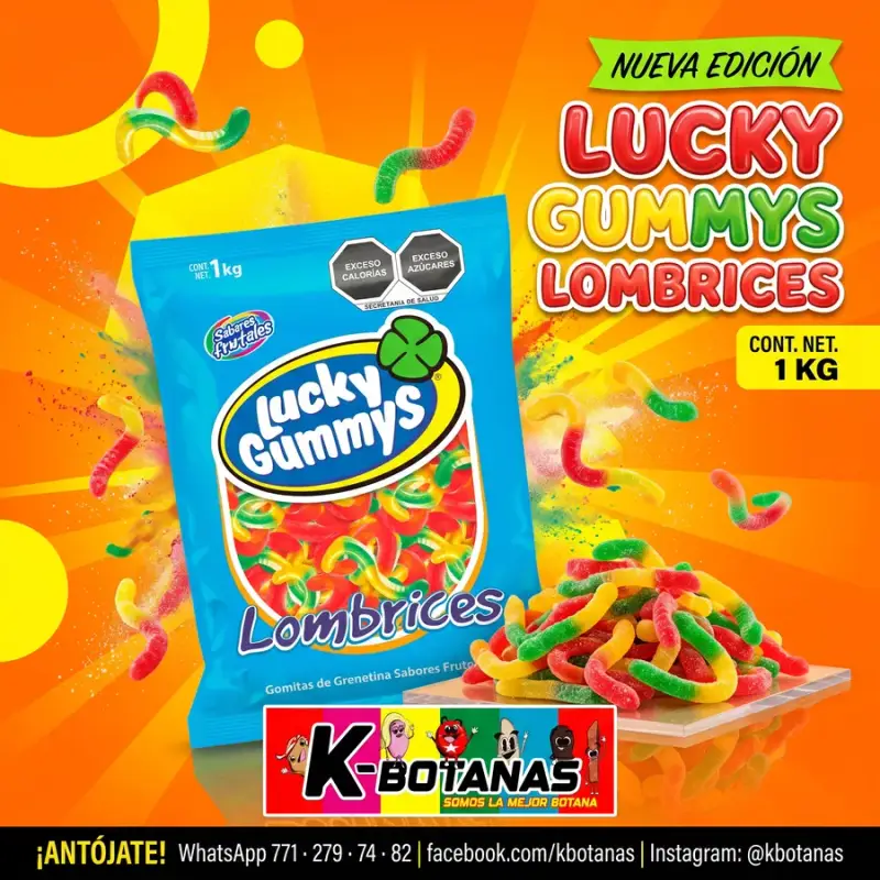 Cuanda Goma Lucky Gummys Lombrices 1 Kg