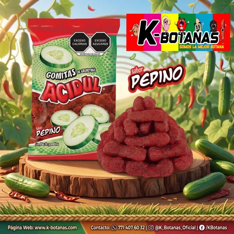 Acidul gomita de PEPINO Enchilado bolsa con 1 kilo