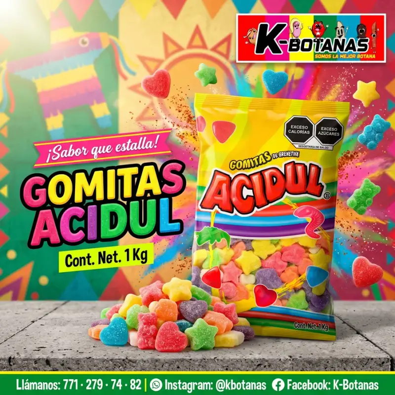 Acidul gomitas Estrella Neón Creamy 1Kg