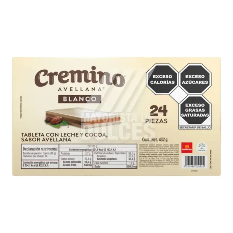 Nutresa chocolate Cremino Blanco en Blister con 24 piezas